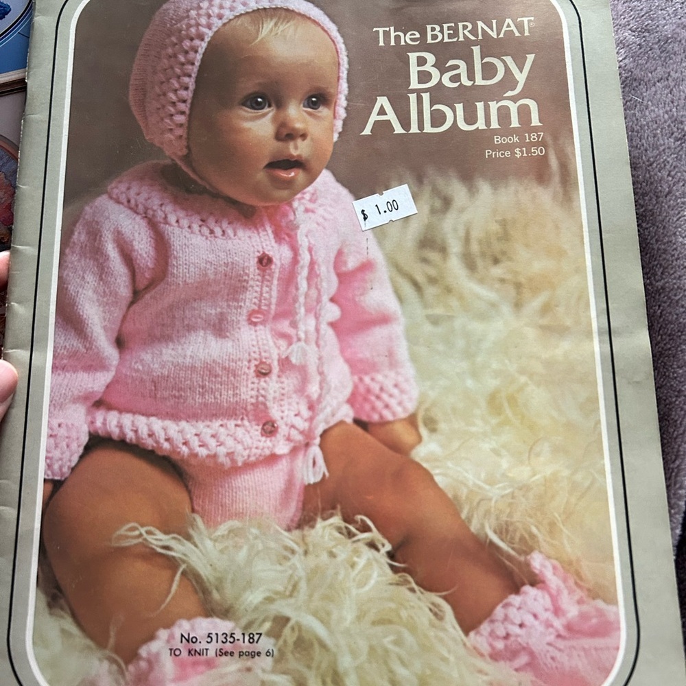 4/$50 BERNAT 187 Pink Baby Knit Set pattern book 🧶